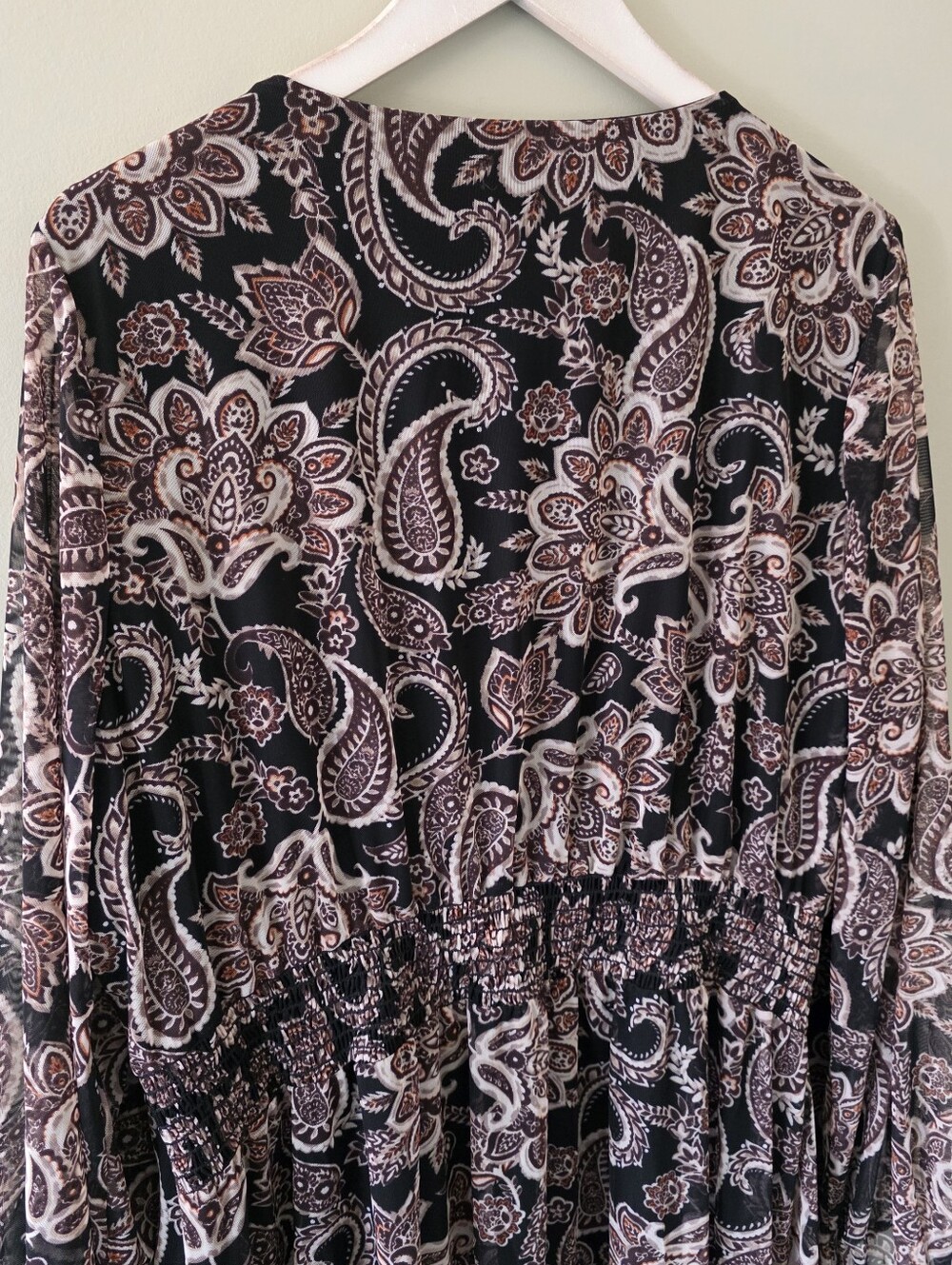 Women's Black Paisley V-Neck Tunic Top NWT - Picture 14 of 15